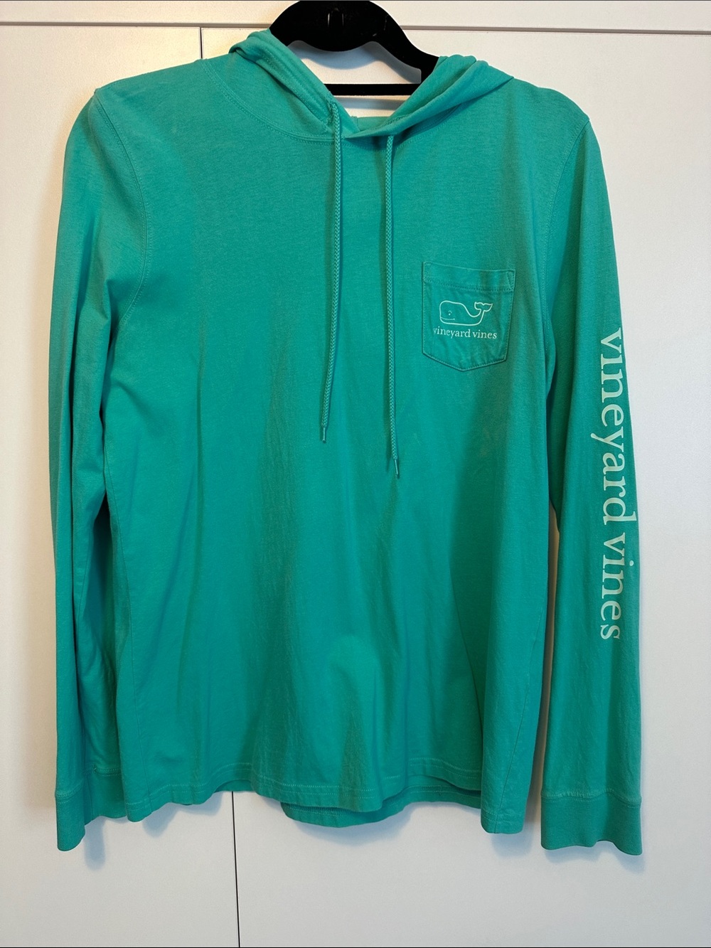 Vineyard Vines Teal Long Sleeve with White Sleeve Logo